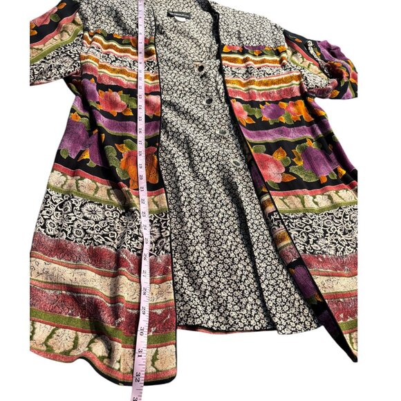 In Group ltd Vintage 80s abstract mixed floral skirt set w attached jacket sz 8 - Picture 13 of 16